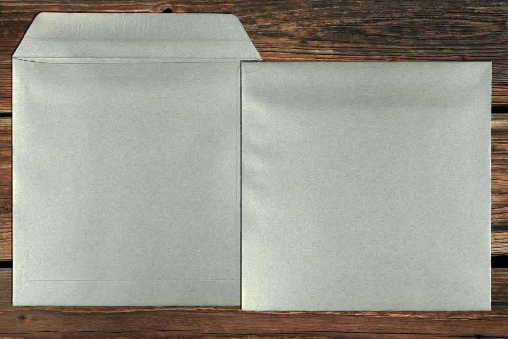 Versandtaschen 220x220 mm Nassklebend Metallic Silver Pearl 120 g/qm